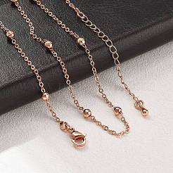 Brass Satellite Chains Necklaces for Women&nbsp;NJEW-D302-28RG