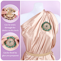 Brass Rhinestone Applique&nbsp;DIY-FG0009-88B