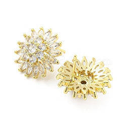 Flower Clear Cubic Zirconia Stud Earrings&nbsp;EJEW-A026-09G