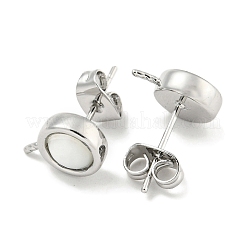 Brass with Sea Shell Stud Earring&nbsp;KK-Q820-05P