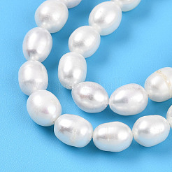 Natural Cultured Freshwater Pearl Beads Strands&nbsp;PEAR-N012-07W-01