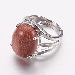 Natural & Synthetic Gemstone Wide Band Finger Rings&nbsp;RJEW-K224-A