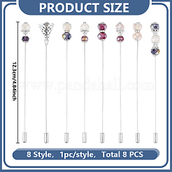 8Pcs Brass Brooches&nbsp;JEWB-DR00032