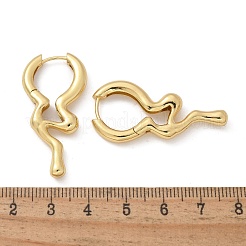 Rack Plating Brass Melting Drop Hoop Earrings for Women&nbsp;X-EJEW-Z019-19G