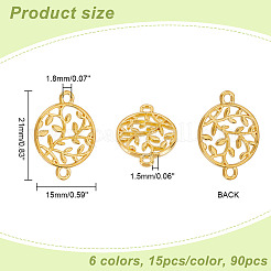 90Pcs 6 Colors Zinc Alloy Connector Charms&nbsp;FIND-PH0007-60