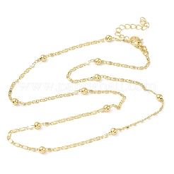 3.5MM Round Ball Brass Oval Link Chain Necklaces for Women&nbsp;NJEW-K271-18G