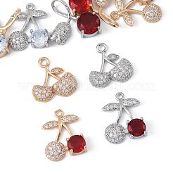 10Pcs 10 Styles Brass Micro Pave Cubic Zirconia Pendants&nbsp;KK-FS0001-80
