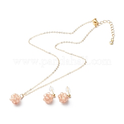 Cubic Zirconia Pendant Necklaces and Stud Earrings Jewelry Sets&nbsp;SJEW-JS01211