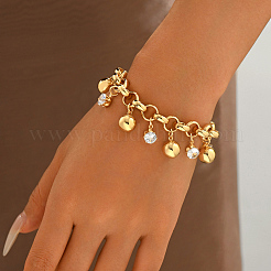 Vintage Iron Pave Clear Cubic Zirconia Round Ball Charm Bracelets for Women&nbsp;WQ0011