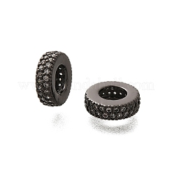 Rack Plating Brass Micro Pave Clear Cubic Zirconia European Beads&nbsp;KK-H508-10P