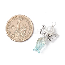 Mermaid-shape Angel Spray Painted Glass Pendants&nbsp;PALLOY-JF03778