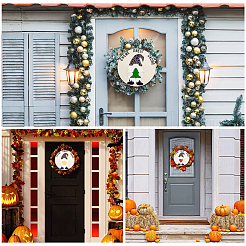 Unfinished Laser Cut Natural Wood Door Hanging Decoration for Front Door Decoration&nbsp;WOOD-GF0001-61
