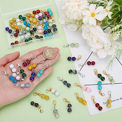 28Pcs 2 Colors Glass Pendant Decoration&nbsp;PALLOY-HY00065