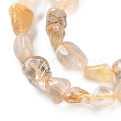 Natural Gold Rutilated Quartz Beads Strands&nbsp;G-P497-01C-33