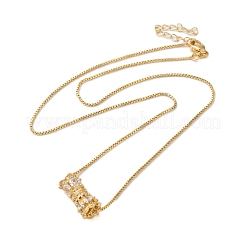Brass Pave Clear Cubic Zirconia Pendant Necklaces for Women&nbsp;LS-NJEW-S429-04G-03