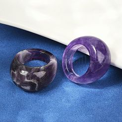 Natural Amethyst Finger Rings for Unisex&nbsp;RJEW-C128-01A