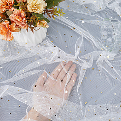 5 Yards Star Moon Polyester Mesh Fabric&nbsp;DIY-WH0899-684B