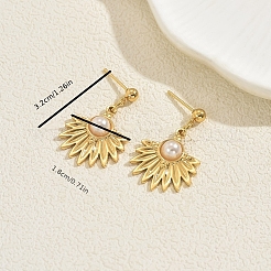 Fan Stainless Steel Dangle Stud Earrings&nbsp;MC7429