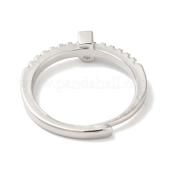 Rack Plating Brass Clear Cubic Zirconia Number 5 Adjustable Rings for Women&nbsp;RJEW-S407-09P-05