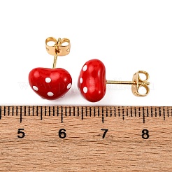 Brass Micro Pave Cubic Zirconia Stud Earrings&nbsp;LS-EJEW-D328-01G-03