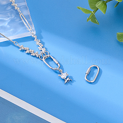 2Pcs Sterling Silver Locking Carabiner&nbsp;STER-PH0007-88P