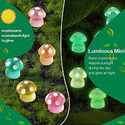 100Pcs 10 Colors Mushroom Luminous Resin Display Decorations&nbsp;RESI-SZ0003-46