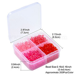 1200Pcs 4 Colors Transparent Acrylic Beads&nbsp;TACR-YW0002-45