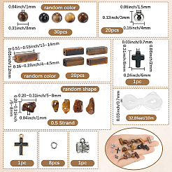 DIY Natural Tiger Eye Beads Stretch Bracelets Making Kits&nbsp;DIY-SP0003-18