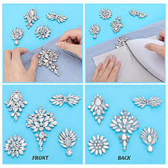 5Pcs 5 Styles Felt with Glass Sew on Cloth Patches&nbsp;PATC-PH0001-50