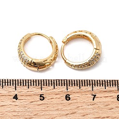 Brass Micro Pave Clear Cubic Zirconia Hoop Earrings&nbsp;EJEW-F391-02G