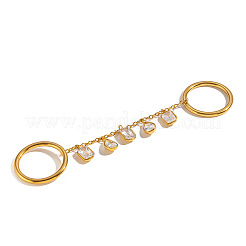 304 Stainless Steel Pave Cubic Zirconia Double Finger Rings&nbsp;VP4247