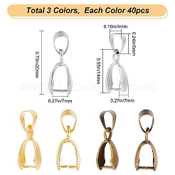 120Pcs 3 Colors Brass Ice Pick Pinch Bails&nbsp;FIND-SC0002-99