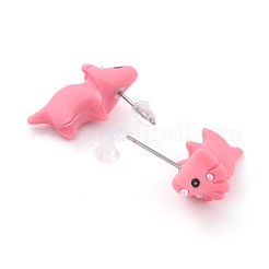 Cute Dinosaur Resin Stud Earrings&nbsp;EJEW-K089-06P