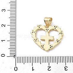 Brass Micro Pave Cubic Zirconia Pendants&nbsp;KK-Z143-09G-01