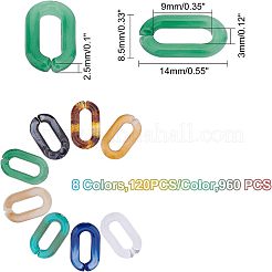 960Pcs 8 Colors Acrylic Linking Rings&nbsp;OACR-FH0001-030