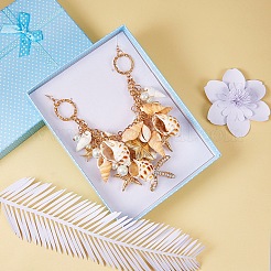 Trendy Shell Bib Beach Necklaces&nbsp;NJEW-PH0001-01