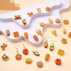 32Pcs 16 Styles Resin Imitation Food Pendants&nbsp;FIND-SZ0004-08
