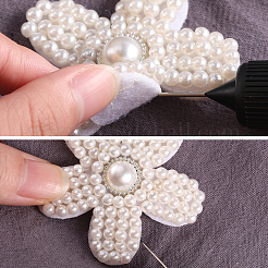 Acrylic Imitation Pearl Beaded Appliques&nbsp;LS-DIY-WH0320-14