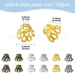 600PCS 6Colors Iron Bead Caps&nbsp;IFIN-YW0003-05