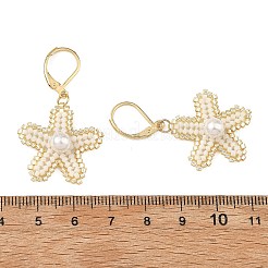 Brass Seed Glass Beads Leverback Earrings&nbsp;EJEW-MZ00759