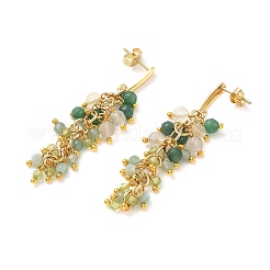 304 Stainless Steel with Natural Mixed Gemstone Stud Earrings&nbsp;EJEW-JE07520-03