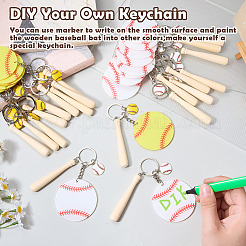 15Pcs Wood & Acrylic & Alloy Enamel Keychains&nbsp;KEYC-SW00029