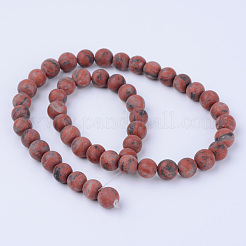 Natural Sesame Jasper/Kiwi Jasper Beads Strands&nbsp;X-G-Q462-6mm-04