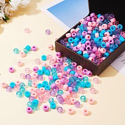1200Pcs 2 Style 3 Colors Opaque & Transparent Acrylic European Beads&nbsp;OACR-SZ0001-27