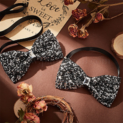Adjustable Resin Rhinestone Polyester Bow Ties for Men&nbsp;AJEW-WH0472-01B
