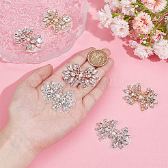 6Pcs 3 Colors Alloy with Glass Rhinestone Bowknot&nbsp;AJEW-NB0006-23