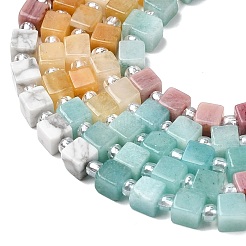Natural Dyed White Jade & Quartz Crystal & Howlite & Yellow Aventurine & Rhodonite Beads Strands&nbsp;G-H333-03D