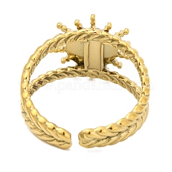 Natural Tiger Eye Finger Rings&nbsp;RJEW-Q822-56G-01