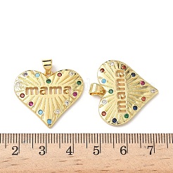 Brass Micro Pave Cubic Zirconia Pendants&nbsp;KK-L243-14G-03