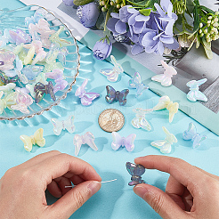 50Pcs 10 Colors Luminous UV Plating Rainbow Iridescent Acrylic Beads&nbsp;TACR-SC0001-29